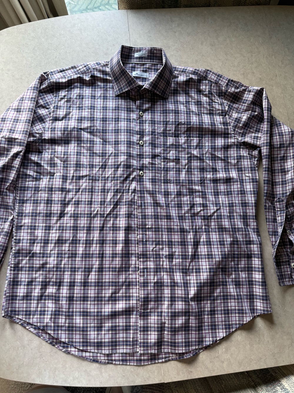 Peter Millar Men's Plaid Button-Down Shirt - Blue and Gray